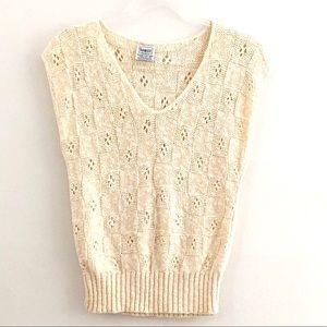Vintage Cotton Knit Sweater Vest Made in USA